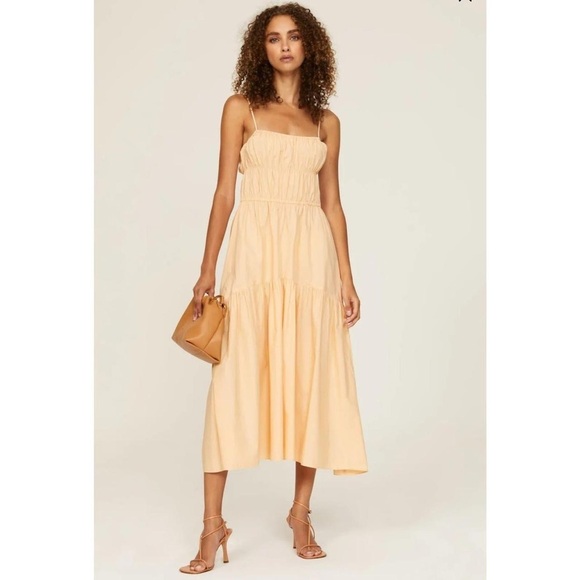 Vince Dresses & Skirts - VINCE. | tie back ruched tiered cami midi dress | size small